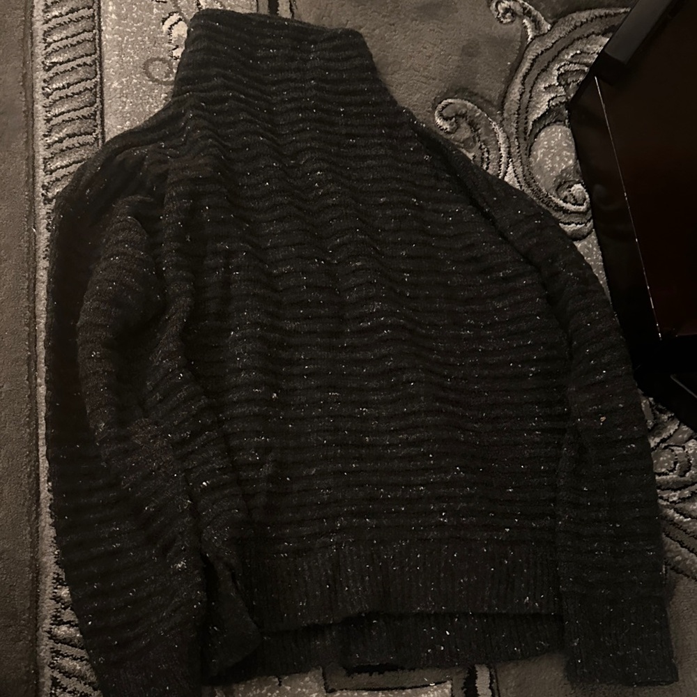 Madewell Black Ribbed Turtleneck Sweater